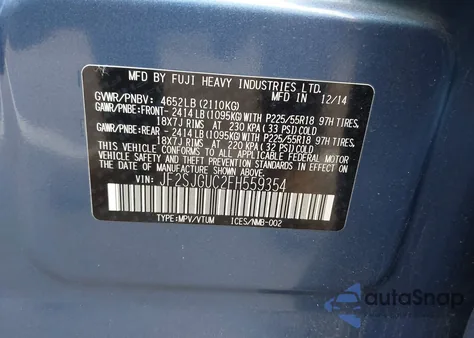 2015 Subaru Forester 2.0Xt Touring из США, поврежденный, VIN JF2SJGUC2FH559354